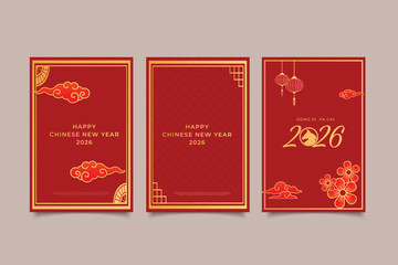 happy chinese new year gretting card template design