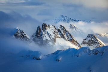 Snowy Spannort Peaks Seen Through