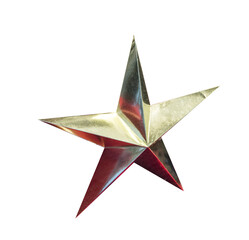 A gold New Years star isolated