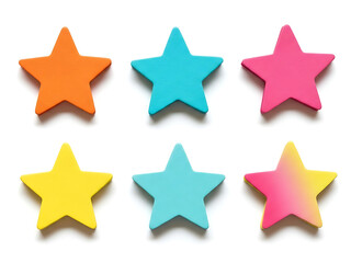 Colorful stars isolated on white background