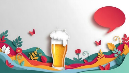Craft Beer Illustration Beverage Alcohol Floral Drink Background Decoration