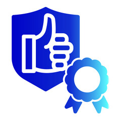 Quality Trust Award Recommendation Icon from Customer Assessment Collection (Glyph Gradient style)