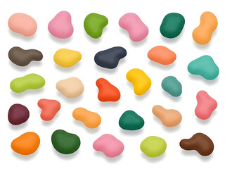 Colorful shapes, isolated on white background