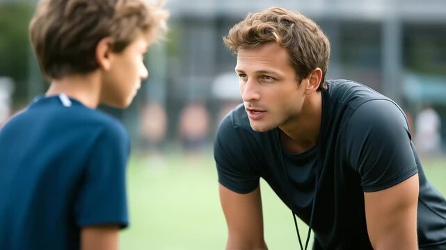 Professional athlete coaching young faceless player sports training mentor guidance support underprivileged youth empowerment teamwork development athletic inspiration skill