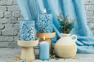 Candles and vase