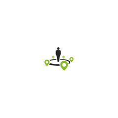 People location logo Icon flat vector design