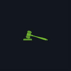 Wooden gavel logo Icon flat vector design