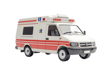 Isolated View of The Ambulance Car on a White Background Emergency Assistance Vehicle