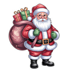 Santa Claus Delivering Gifts - Christmas Holiday Spirit