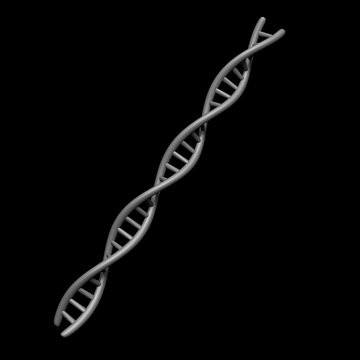 DNA double helix structure on black background