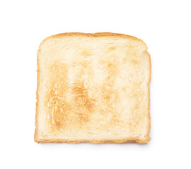 Browned toast bread slice isolated on white