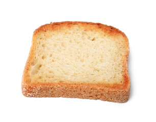 Browned toast bread slice isolated on white
