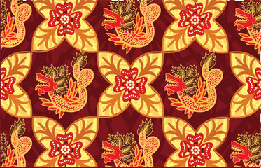 Classic Batik with various motifs, inspiration for Indonesian batik motifs for printing purposes