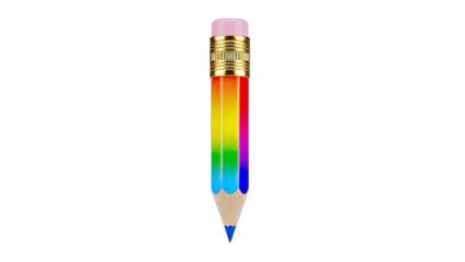 Rainbow Pencil on White Background