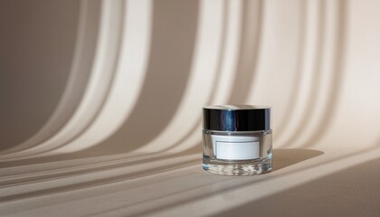 Cosmetic cream jar with label showcases beauty and skincare product mockup