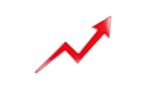 Red Arrow Pointing Up: Growth and Success Concept - Powered by Adobe