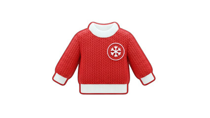 Red Christmas Sweater with Snowflake Decoration
