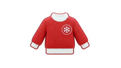 Red Christmas Sweater with Snowflake Decoration