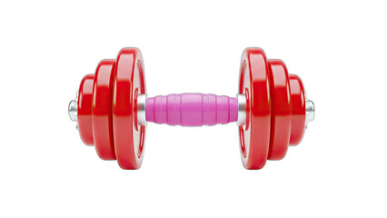 Red Dumbbell Isolated on White Background