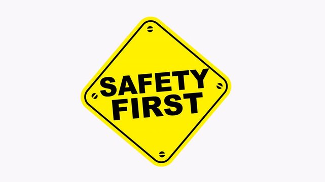 Yellow diamond safety sign for workplaces. Suitable for safety posters, presentations, websites, and educational materials promoting workplace safety measures.