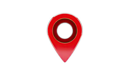 Red Location Pin Icon on White Background