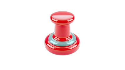 Red Push Pin Isolated on White Background
