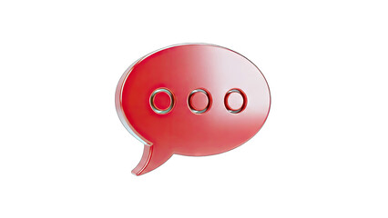Red Speech Bubble Icon on White Background