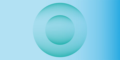 Minimalist banner background, pastel colorful, Light Blue gradations. Circle effect style geometric, abstract background. Vector Illustration