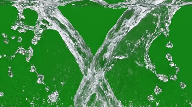 Abstract water patterns and textures with water streams diverging on pure effect green screen water ripples style featuring water