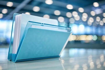 Transparent digital folder icon representing organized file management, secure document storage, efficient workflows, business productivity, cloud systems, and structured information access for modern