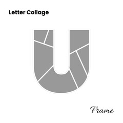 Modern Visual Photo Collage Arrangement in Letter U Form