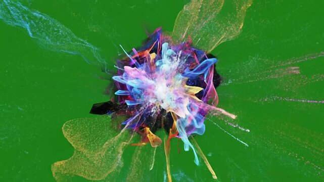 Digital timer bars dissolve into mist with Abstract timer bars shrinking or effect green screen countdown timers (abstract) style