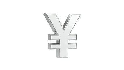 Fototapeta premium Shiny Yen Symbol Isolated on White Background