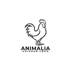 Fototapeta premium Rooster illustration with text for a business logo representing animalia and chickens