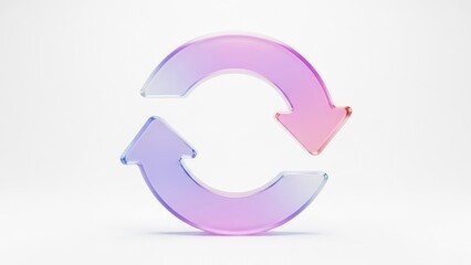 Colorful gradient arrows forming a circular motion on white background