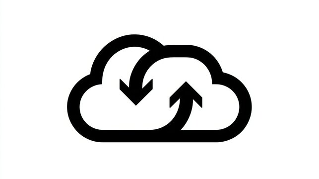 Cloud computing icon: simplified digital storage and data transfer symbol - Powered by Adobe