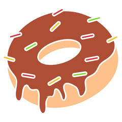 Donut with Chocolate Glaze and Sprinkles