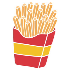 Illustration of French Fries in Box