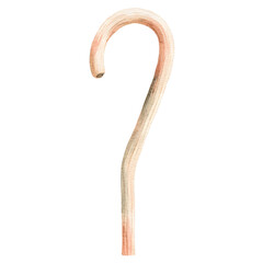 cute minimal watercolor clipart of a wooden shepherds staff gently curved nativity clipart minimal shadows flat watercolor look soft pastel tones clean shapes handpainted texture isol