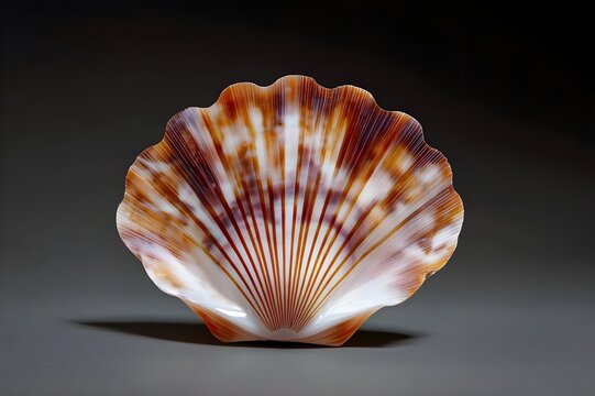 Sunray venus shell featuring radiating color patterns displaying stunning natural geometric marine beauty and symmetry
