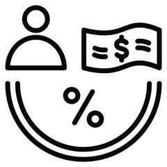 Payroll Taxes Icon Line Vector Illustration