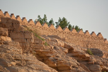 orthodox church blue domes religion building in medieval castle 