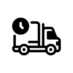 Delivery Truck With Clock Icon Symbolizing Timely Logistics And Fast Service