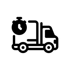 Delivery Truck With Stopwatch Icon Representing Timely Courier Service and Express Logistics