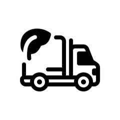 Eco Friendly Delivery Truck with Leaf Icon for Sustainable Logistics Service