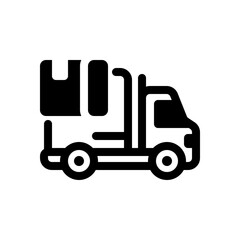 Delivery Truck with Box Icon for General Cargo Shipping Logistics and Courier Services