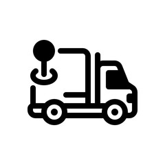 Delivery Truck with Map Pin Icon