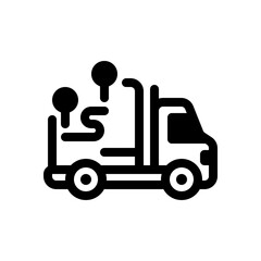 Delivery Truck Route Icon Showing Logistics Path, Shipping Route, and Transportation Flow