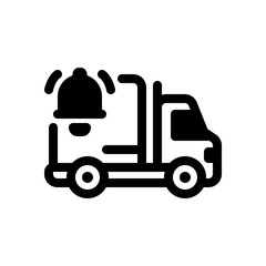 Delivery Notification Truck Icon with Bell Symbol for Logistics, Courier Alert, and Shipping Updates