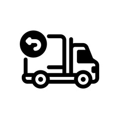Delivery Canceled Truck Icon with Arrow Back for Logistics and Shipping Status